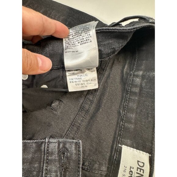 Denizen from Levi’s 216 Slim Men’s Black Jeans Denim Pants Size 34x32 Used - Picture 6 of 8